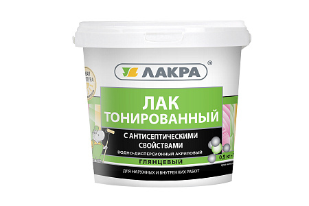 Лак акриловый для наружных и внутренних работ тонированный Дуб 0,9 кг Лакра * 6/432