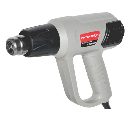 Фен строительный 2000Вт  60-600°С 300-500 л/мин 1 насадка ФЭ-2000Э ИНТЕРСКОЛ *1/10