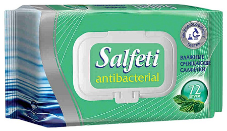 Салфетки влажные  72шт Антибактериальные с клапаном Salfeti antibac №72 48397 *5/20