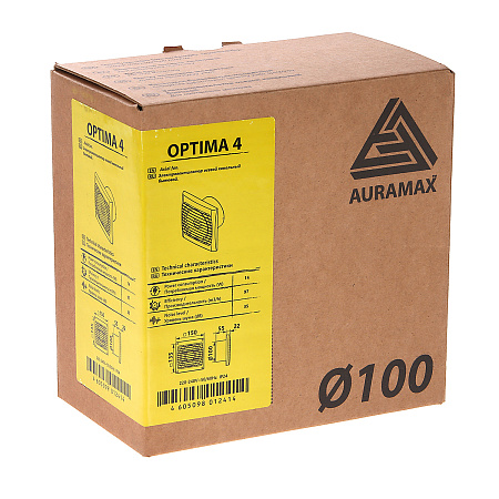 Вентилятор 100 OPTIMA 4 ERA (Ø100мм, 97 м3/ч, 150*150мм) *1/20