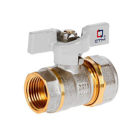 Кран шаровый 20х1/2"(Ø15) цанга/мама бабочка CTM (СТАНДАРТ) CWPF1220 *1/20
