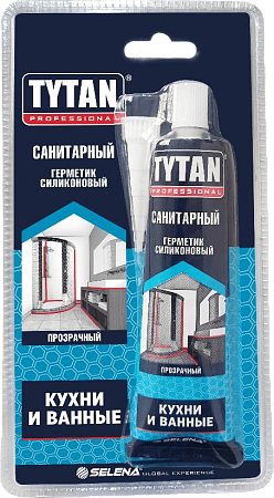 Герметик силиконовый санитарный прозрачный 85мл TYTAN 17649  *1/24