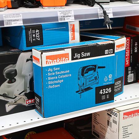 Лобзик электр. 450Вт 3100ход/м дер-65мм мет-6мм винт-ой зажим 4326 MAKITA *1/5