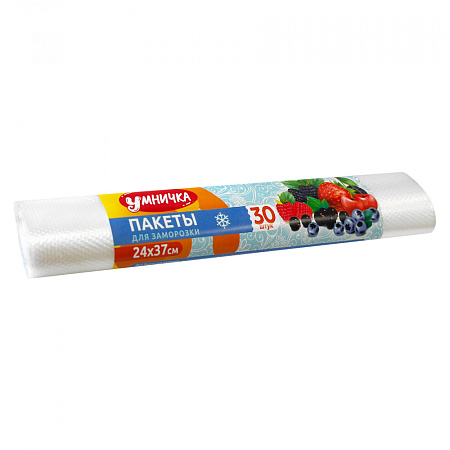 Пакеты для продуктов п/э 240х370мм (толщ.13мкм) 30шт в рулоне MPU6078 "Умничка" *1/50