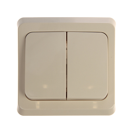 Выключатель "Этюд" СП 2кл. кремовый с подсветкой ВС10-006К  *10/20