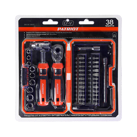 Набор головок торцевых 38шт сталь кейс SPS-38 PATRIOT  *1/6/12