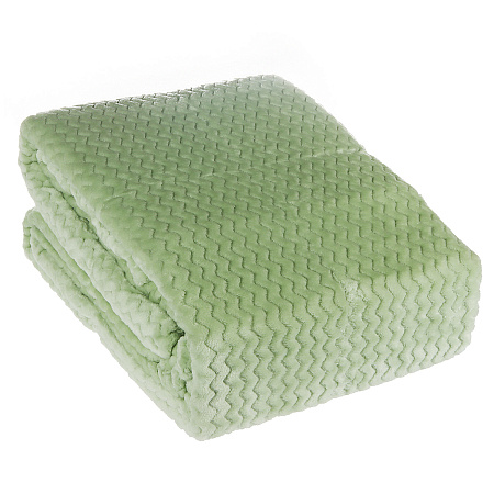 Плед 200*220см микрофибра жаккард зиг-зак салатовый арт.257 NOVEL  *1/8