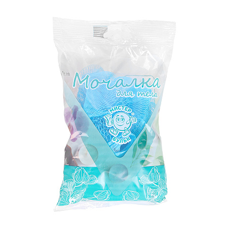 Мочалка-бант для душа нейлон D11см Шарик цвет МИКС 40г Мистер Бульк  *10/100