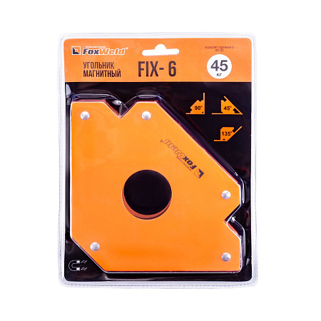 Угольник магнитный углы монтажа 45/60/135 до 45кг FIX-6 FoxWeld *1/6