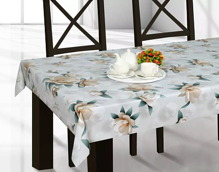 Клеёнка на тканевой основе "Print" "Белые лотосы" шир.1,37м GW-21097 "Great Way" *20