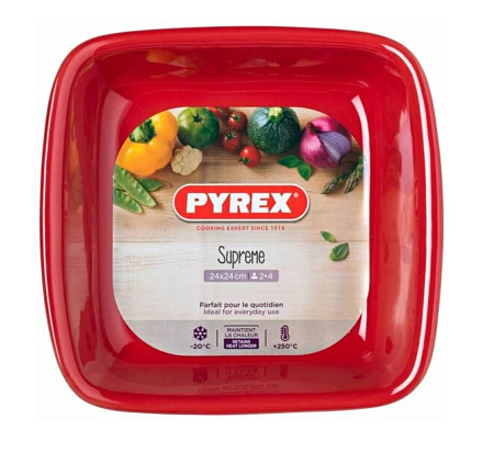 Форма для запекания стекл. жаропр. PYREX "SUPREME" квадр.24х24см  SU24SR5/7046 *1/6