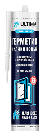 Герметик силиконовый универсальный черный 280мл "ULTIMA U"  1/12