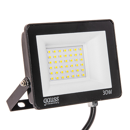 Прожектор светодиодный 30Вт 6,5К IP65 2700lm черный Gauss  PROMO 613100330P *1/48