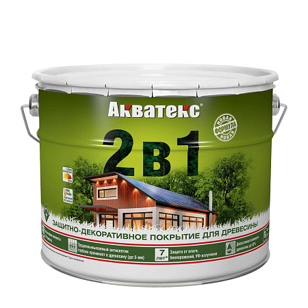 Защитно-декоративное покрытие для древесины алкидное ваниль 9 л АКВАТЕКС *1/55