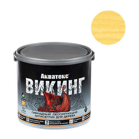 Антисептик для дерева гибридный лессирующий сосна 2,5 л Акватекс ВИКИНГ *1/4/144