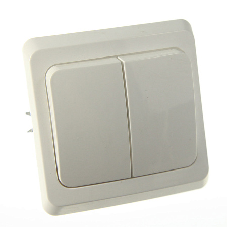 Выключатель "Этюд" СП 2кл. белый ВС10-002В *10/20