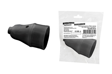 Розетка кабельная 2П б/з 10А 250В черная  TDM SQ1806-0410  *1/50