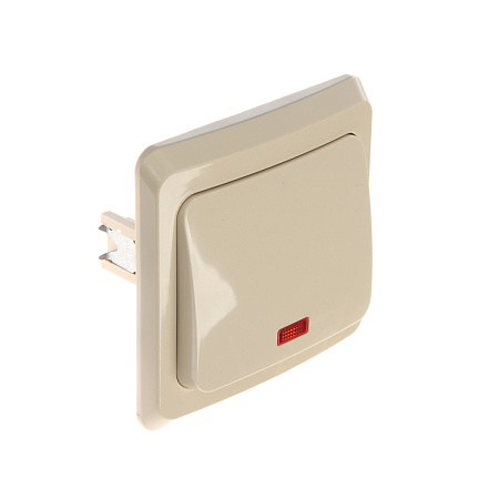 Выключатель "Этюд" СП 1кл. кремовый с подсветкой ВС10-005К  *10/20