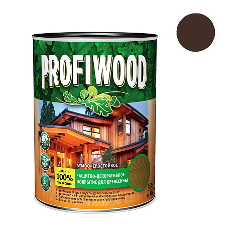 Защитно-декоративное покрытие для древесины алкидное палисандр 0,7 кг PROFIWOOD *1/14/490