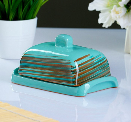 Масленка керамич. "Русская" Скандинавия (Борисов) *1/6