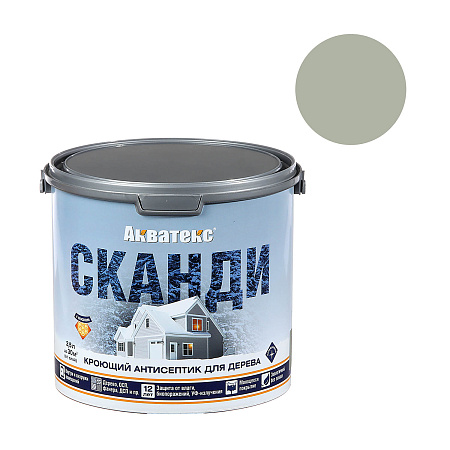 Антисептик для дерева акриловый кроющий фьорд 2,5 л Акватекс СКАНДИ *1/4/144