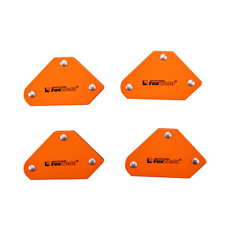 Угольник магнитный углы монтажа 45/90/135 до 4/16кг (4шт)  FIX KIT-4 FoxWeld *1/10