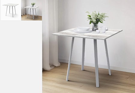 Стол обеденный прямоугольный нераздв.СК01 800*800*750мм дуб шавиниган/серый матовый НИКА *1