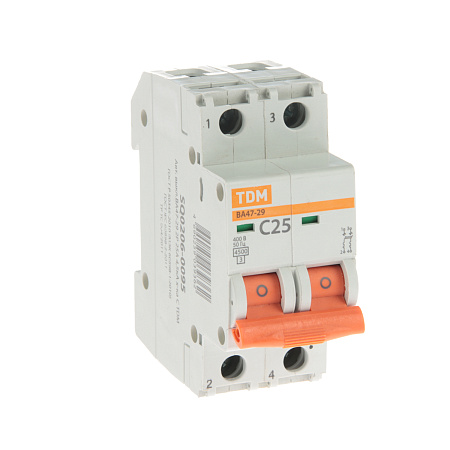 Авт.выкл. TDM ВА 47-29 25А/2П SQ0206-0095  *6/60