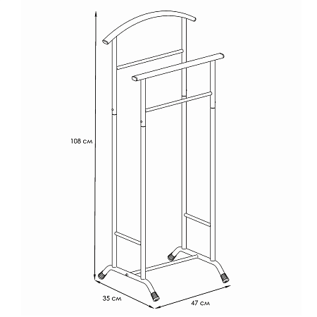 Вешалка напольная с перекладинами "Костюмная" "Стиль 3", шир.0,47м, выс.1,08мМедн.ант. ВНП 300 М *1