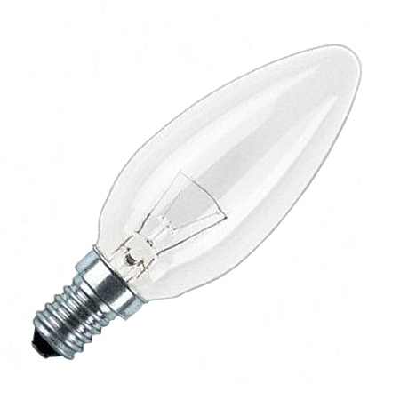 Лампа накаливания 60W Е14 свеча прозрачная TDM SQ0332-0011 *10/100