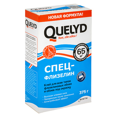 Клей для обоев флизелиновый 375г "Спец-флизелин" Quelyd  65м2  *1/12/540