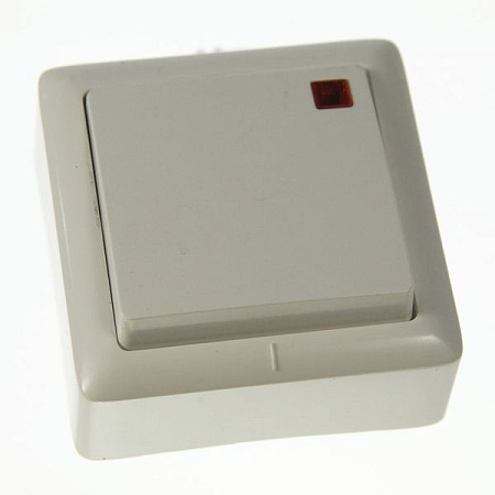 Выключатель "Хит" ОП 1кл. белый с подсветкой  ВА16-137-б  *10/168