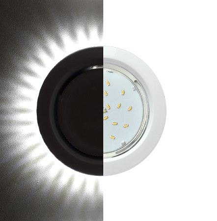 Светильник встраиваемый GX53 H4LD5300 Ecola Glass Стекл Круг с подсв.черн.хром SB53LDEFB *10/50