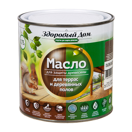Масло для террас и деревянных полов Здоровый Дом Палисандр 0,75 л *1/6/528