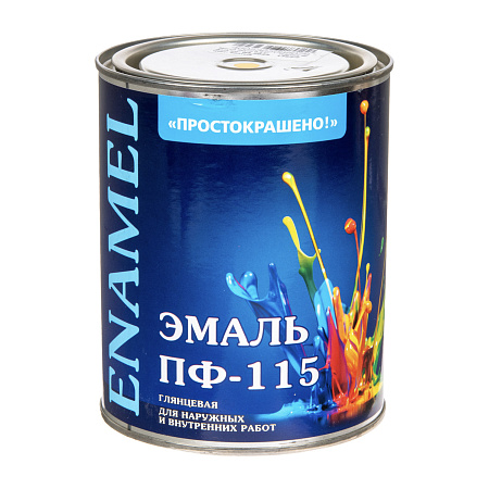 Эмаль ПФ-115 желтая 0,8 кг Простокрашено *1/14/490