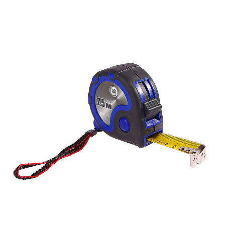Рулетка  7,5м х25мм резино-пластик. корпус стальная лента фиксатор магнит арт.2501513 T4P *1/12/60
