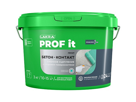 Грунтовка акриловая для внутренних и наружных работ БЕТОН-КОНТАКТ 3кг PROF IT  Лакра   *1/72