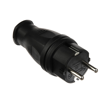 Вилка прямая КАУЧУК 2P+PE 16А 250В IP44 TDM SQ0612-0001   *1/24/240