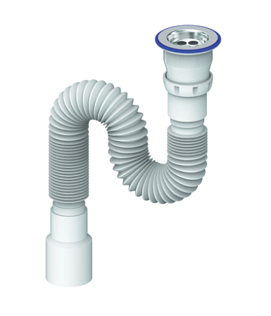 Сифон гофрированный 1 1/2"*40/50 (450-840мм) D220 Unicorn *1/80