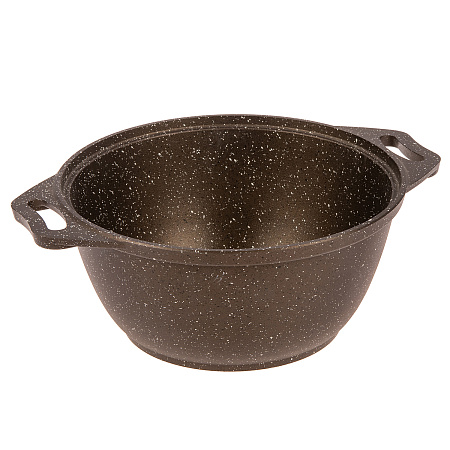 Кастрюля алюмин. антипригарная "Kukmara" "Мраморная" кофейный 2,0л Стекл.кр. кмк22а *1/3