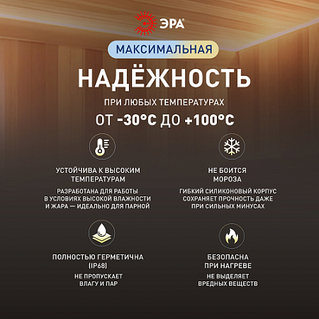 Лента светодиодная 5м 4,0К 9,6Вт/м IP68 для бани и сауны блок/пит 24V Б0071228  ЭРА *1/120