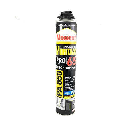 Пена монтажная профес. 850мл/1000гр летняя "МОМЕНТ 65" 3003351 PS850 до 65 л  *1/12/384