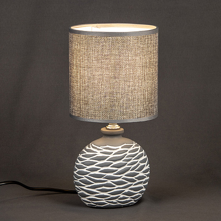 Лампа настольная 98231-0.7-01 GREY (керамика+абажур)  *1/18