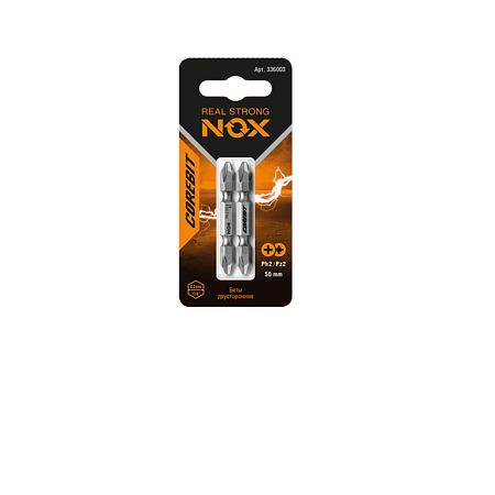 Бита крестовая PH2*PZ2*50мм (2 шт) 2-х сторон.хвостовик1/4"Е (336003) Corebit NOX *1/10/50/100