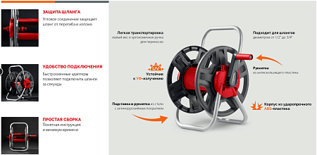 ПОЛИВ Катушка для шланга 1/2- и 3/4  Grinda  *1