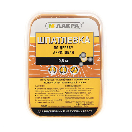 Шпатлевка по дереву сосна 0,6 кг Лакра *1/8/32/896