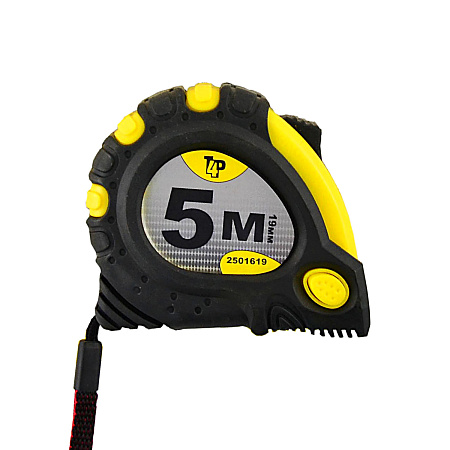 Рулетка  5м х19мм резино-пластик.корпус стальная лента фикс.магнит арт2501619 T4P *1/12/120