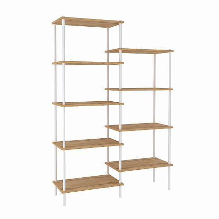 Стеллаж металл. "НеШкаф 49" выс.1,69м, шир.1,08м, гл.0,37м, 9 полок: 5+4, Дер./Бел. ССНШ 49Б "ЗМИ"*1