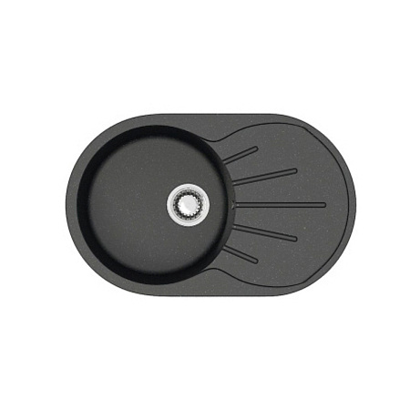 Мойка из искусственного камня овальная черная матовая AGATA 110/Q4 (730х450х215 мм)*1