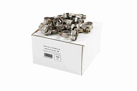 Хомут червячный 08-12мм (1/2") нерж. промтара CRAFTMATE *100/1800